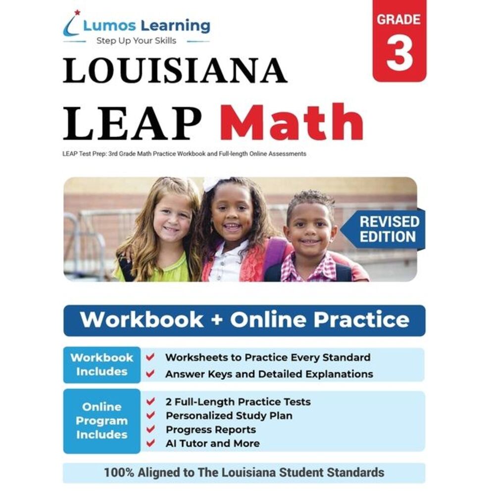 LEAP Test Prep: 3rd Grade Math Practice Workbook and Full-length Online Assessme